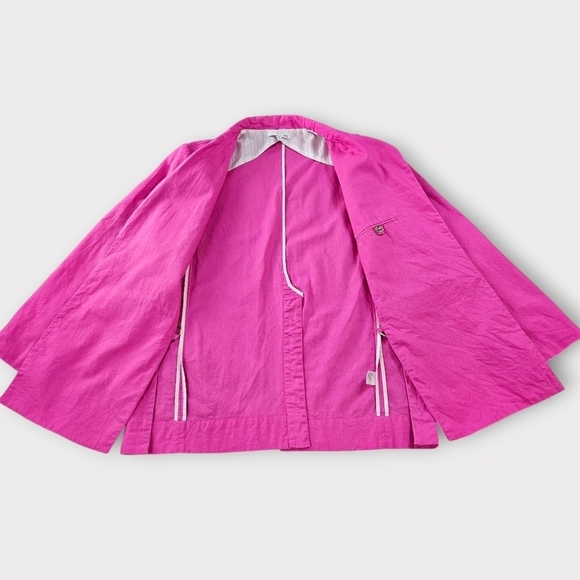 Eudon Choi Oversized Pink Linen Blazer with Side Cutouts - Picture 10 of 15